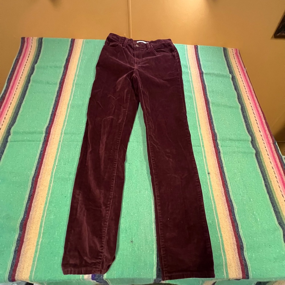 Levi's 724 High Rise Straight Pants Womens 29 Burgundy Corduroy 18883-0253